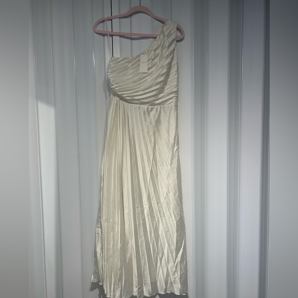 The A&F Giselle Pleated One-Shoulder Maxi Dress M NWT - Picture 5 of 6